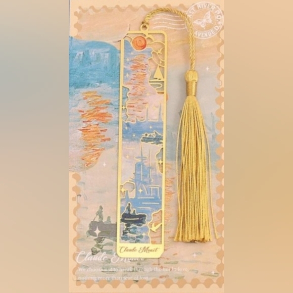 MONET Metal Bookmark with Tassel - Picture 2 of 4